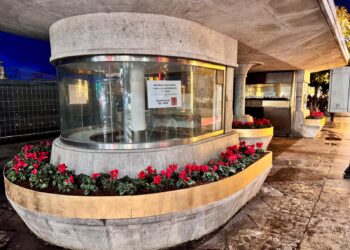 La Navidad de Vigo tiene un novedoso «quiosco florero»: plantas sobre una joya histórica del Paseo de Alfonso