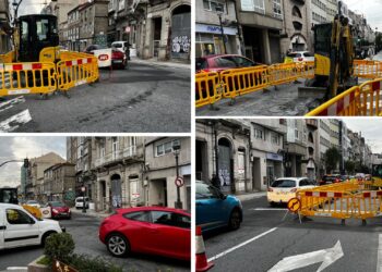 El corte de una arteria fundamental de la ciudad complica la movilidad en Vigo