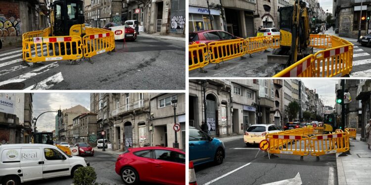 El corte de una arteria fundamental de la ciudad complica la movilidad en Vigo