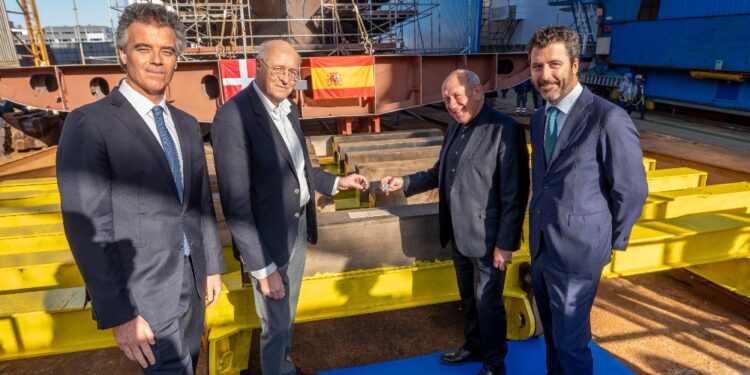 Un astillero vigués comienza la construcción del megabuque científico de Dinamarca