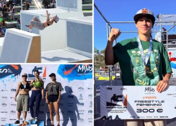 Una ‘traceuse’ viguesa desafía la gravedad para brillar en el Campeonato de España de Parkour