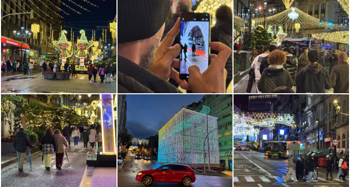 La Navidad de Vigo empieza sin agobios (ni noria): buena afluencia y tráfico fluido