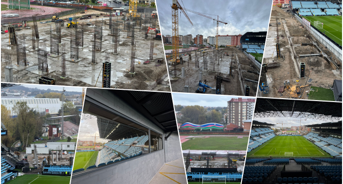 Así avanzan las obras de la grada de Gol desde el interior de Balaídos