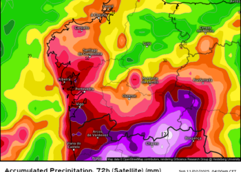 Una nueva borrasca para abrir noviembre en Vigo: rachas de 80 km/h y lluvias de 40 l/m2