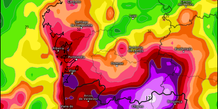 Una nueva borrasca para abrir noviembre en Vigo: rachas de 80 km/h y lluvias de 40 l/m2