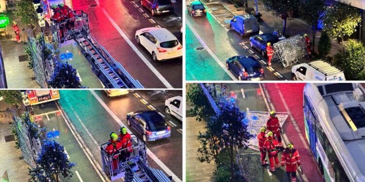 El vendaval azota la Navidad de Vigo