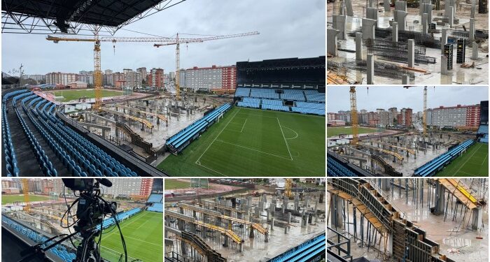 Los pilares de la nueva grada emergen en Gol: así avanzan las obras de Balaídos
