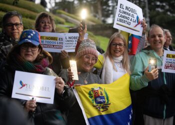 La comunidad venezolana sale a la calle en Vigo en solidaridad con María Corina Machado