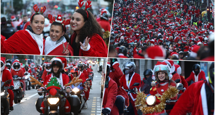 Miles de ‘papanoeles’ moteros toman las calles de Vigo un año más con fines solidarios