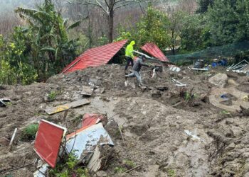 Los bomberos rescatan a un operario tras el derrumbamiento de la casa donde trabajaba
