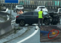Un espectacular accidente en Vigo y una baliza V-16 se viralizan en toda España
