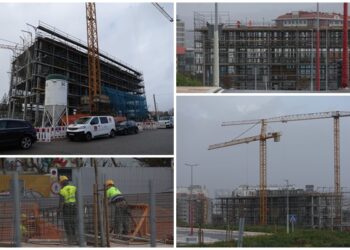 La «doble velocidad» en las obras de vivienda de Navia: el primer bloque ya vislumbra y otro, con cambios