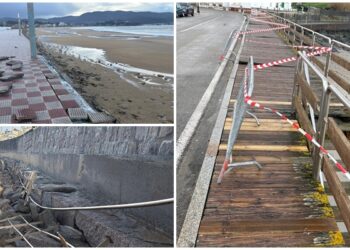 Tres paseos marítimos y un acceso a la playa, cerrados por las borrascas y la fuerza del mar